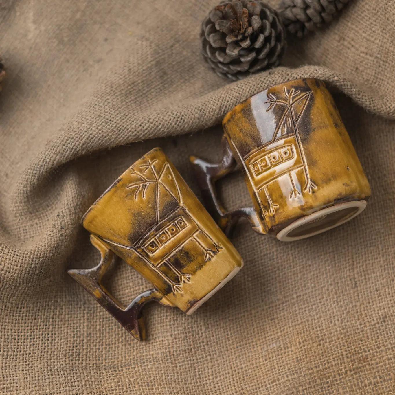 Antik Çağ Geyik Seramik Bardak - Gülsüm Sanat Evi