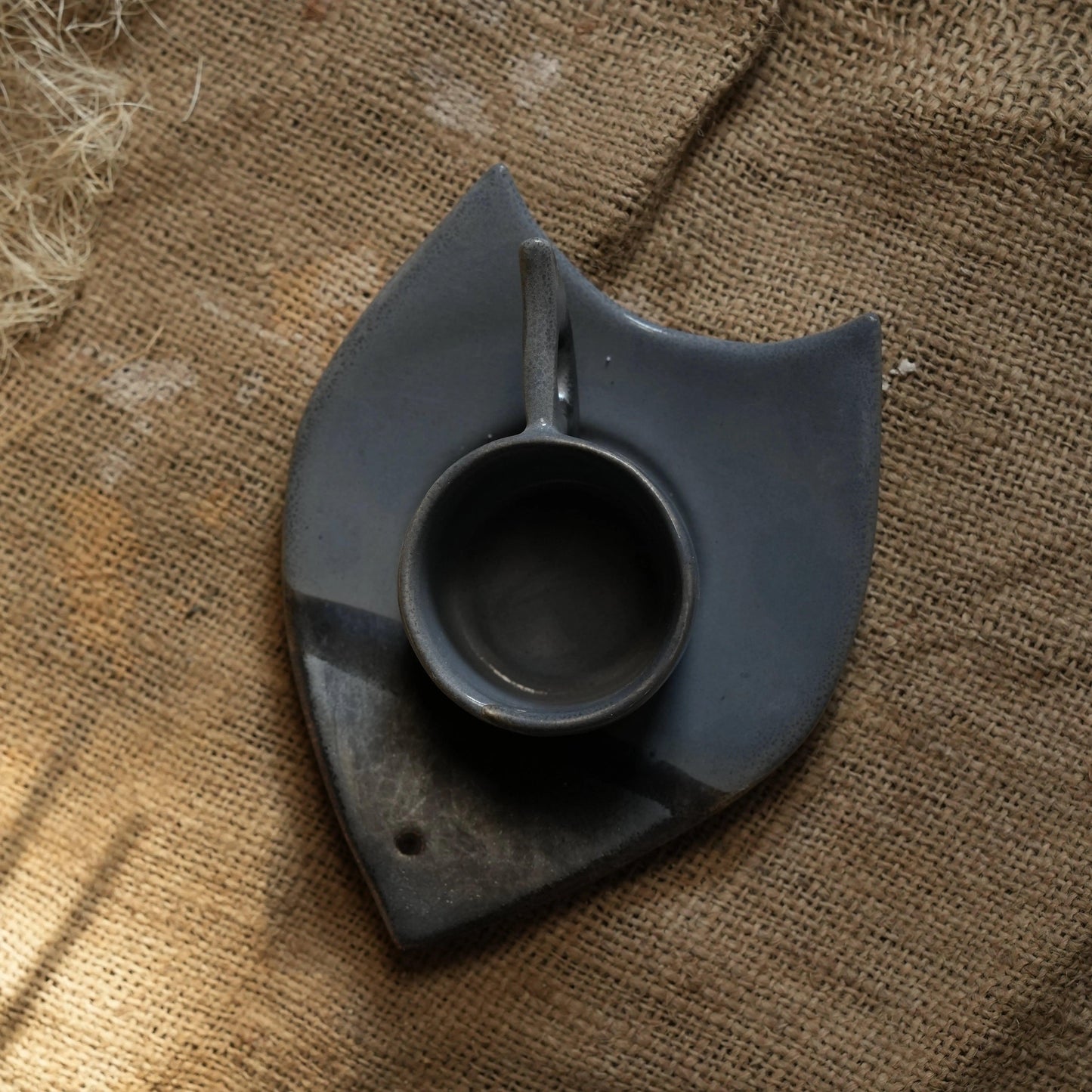 Gri Balık Türk Kahvesi Fincanı - Gülsüm Sanat Evi