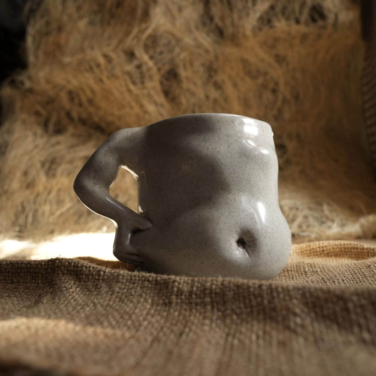 El Yapımı Göbekli Seramik Kupa 300ml - Gülsüm Sanat Evi