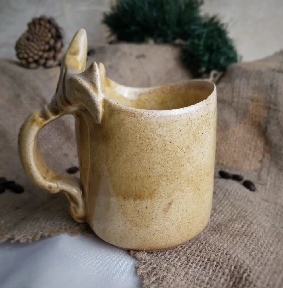 Krem Kartal Pençesi Nescafe Kahve Bardağı - Gülsüm Sanat Evi