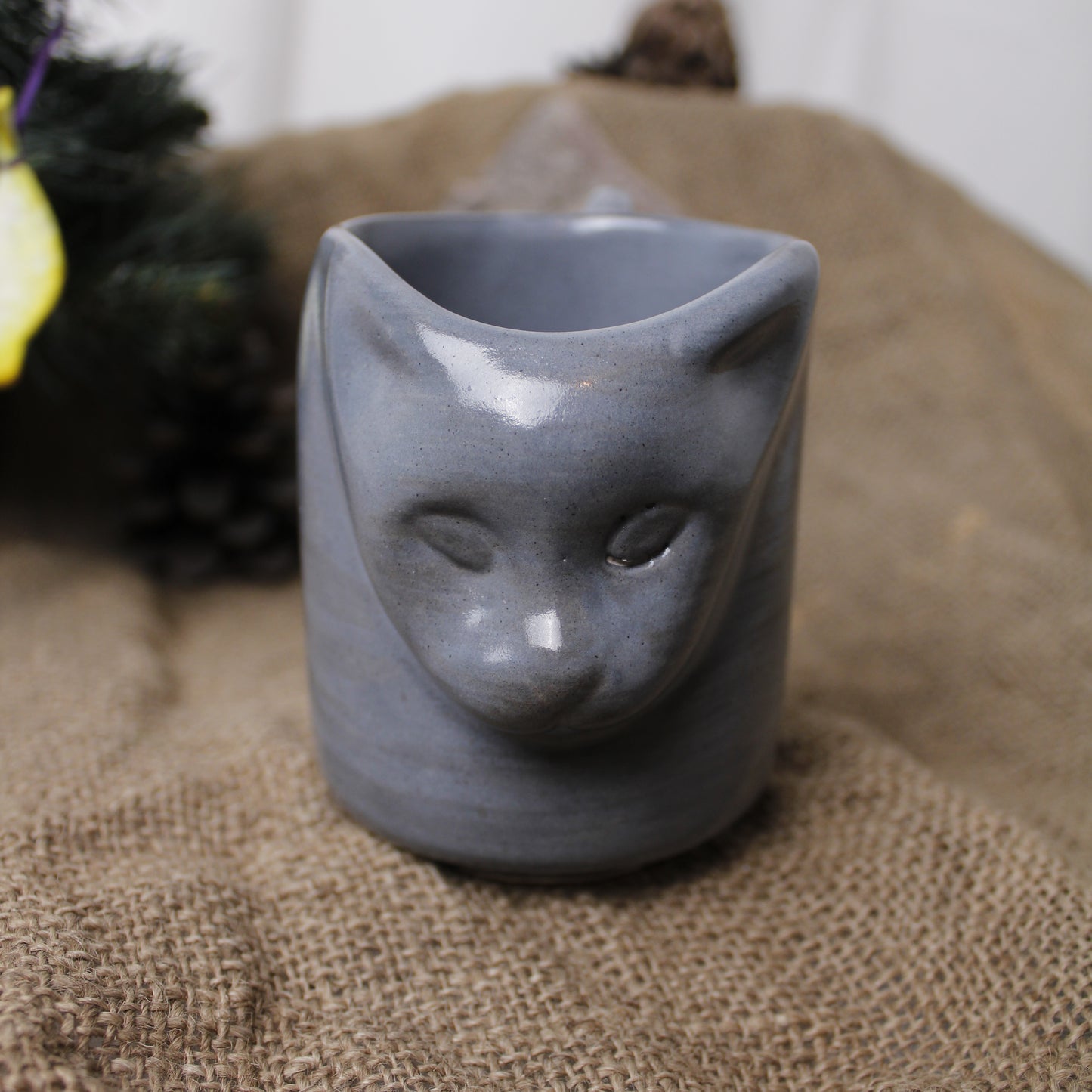 Kedi Seramik Kahve Kupası - Gülsüm Sanat Evi