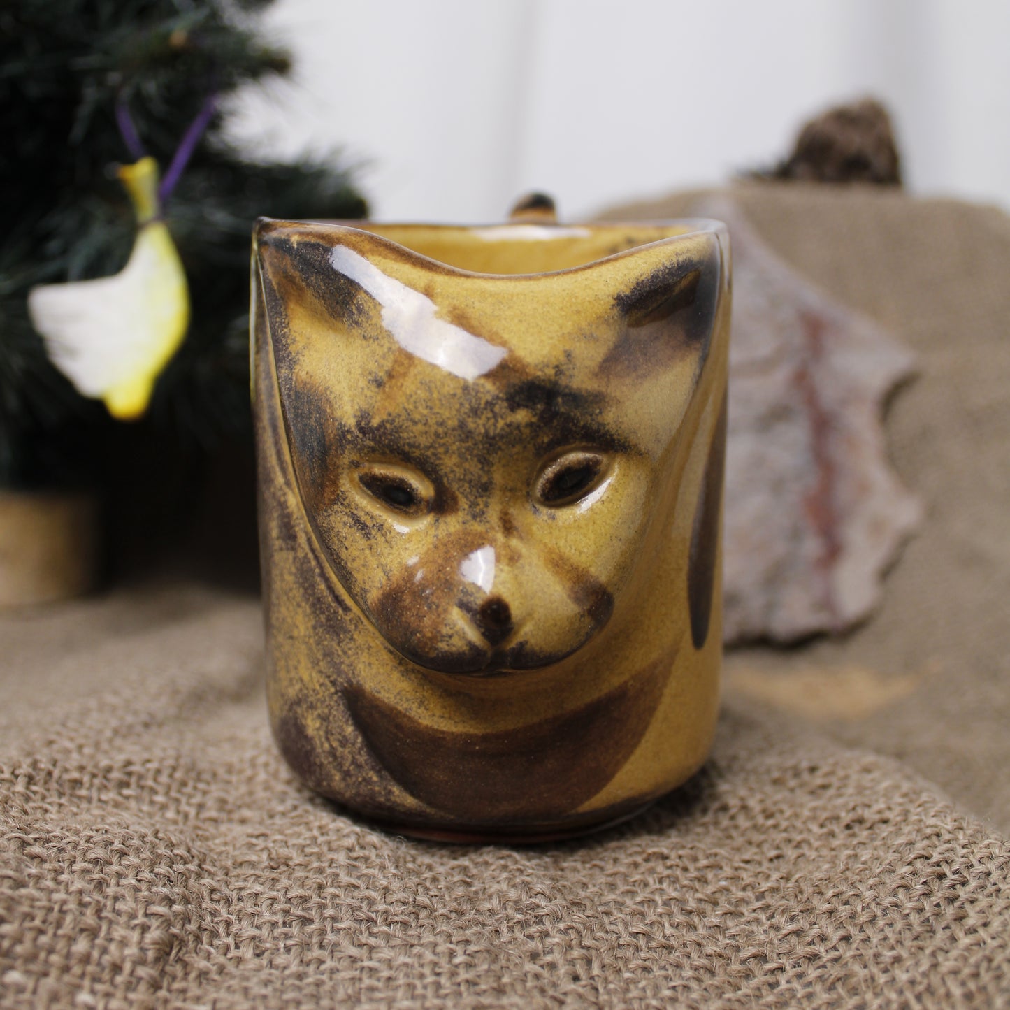 Kedi Seramik Kahve Kupası - Gülsüm Sanat Evi