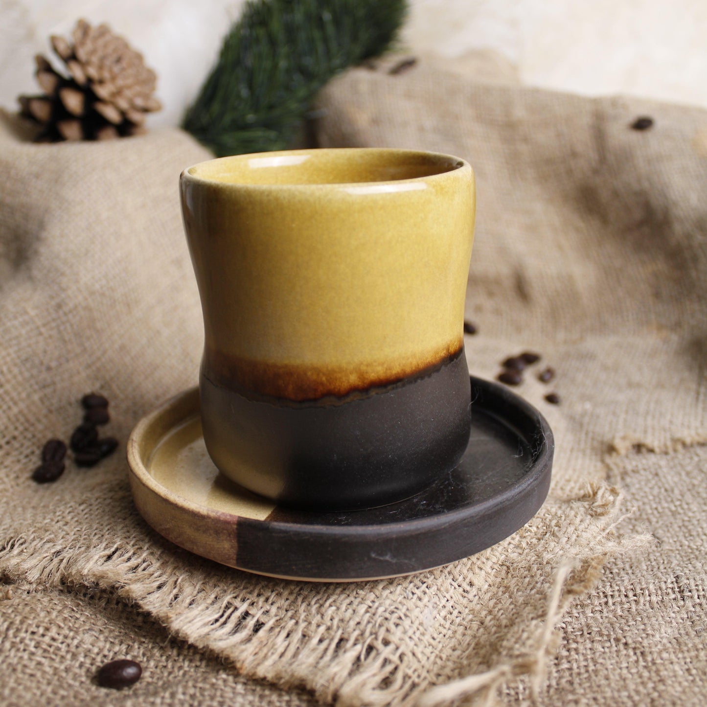 Thumb Print Cortado Kahve Fincanı - Gülsüm Sanat Evi