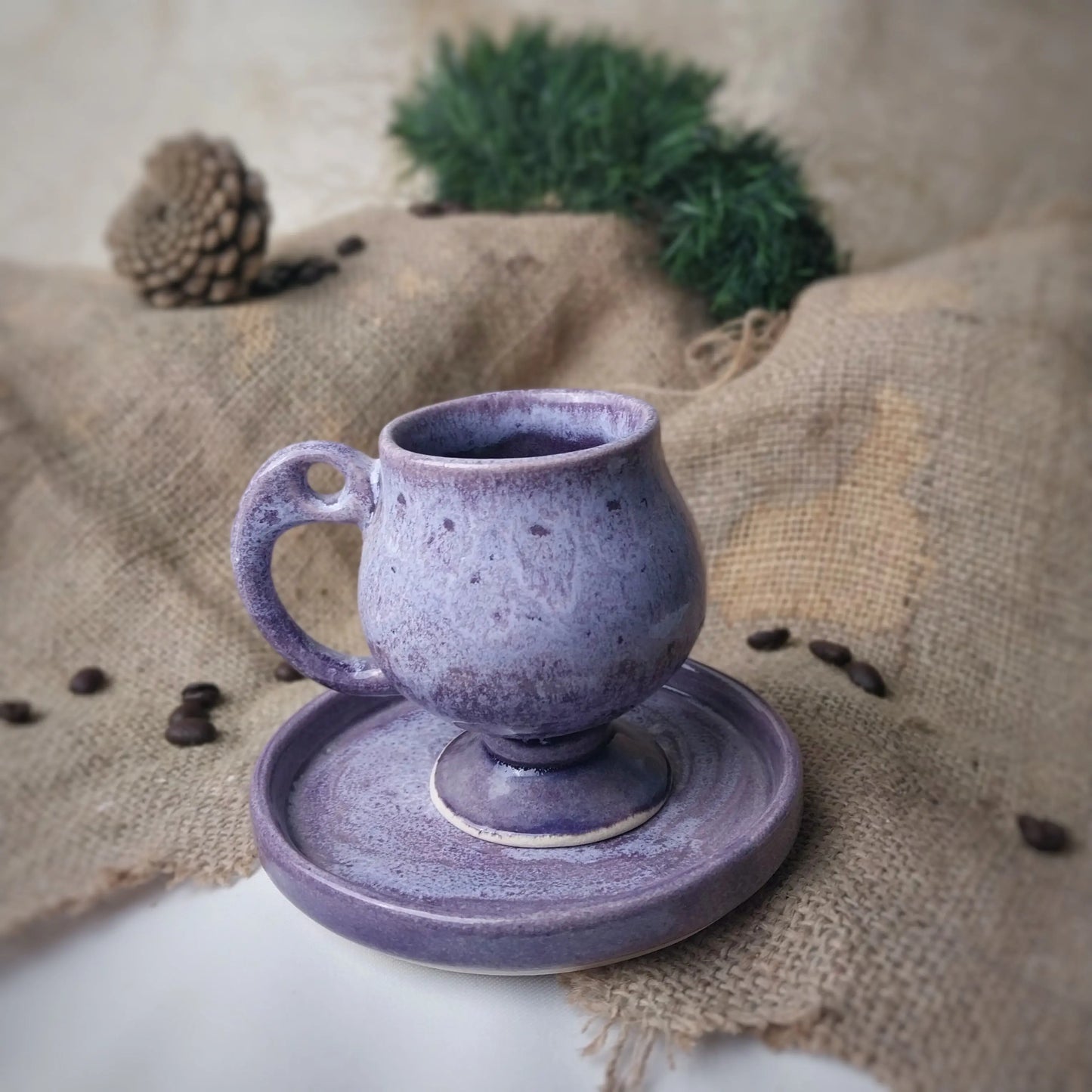 Lila Kahve Fincanı - Gülsüm Sanat Evi