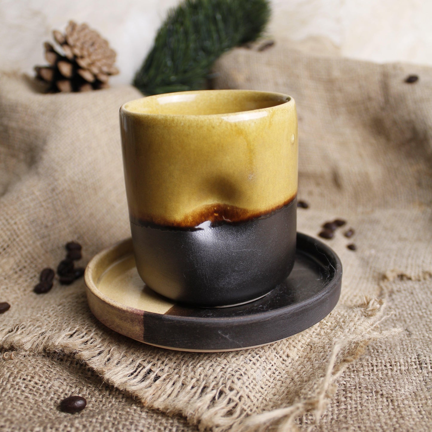 Thumb Print Cortado Kahve Fincanı - Gülsüm Sanat Evi