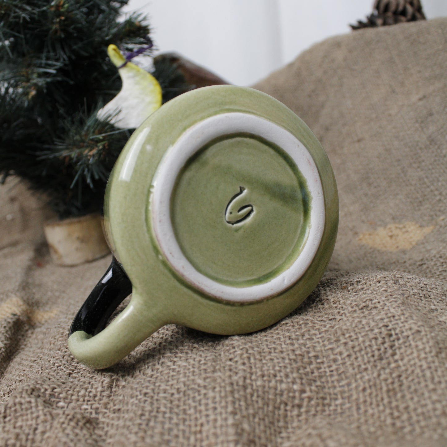 Yeşil Göbek Kahve Bardağı - Gülsüm Sanat Evi