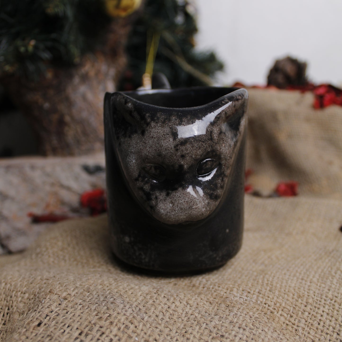 Kedi Seramik Kahve Kupası - Gülsüm Sanat Evi
