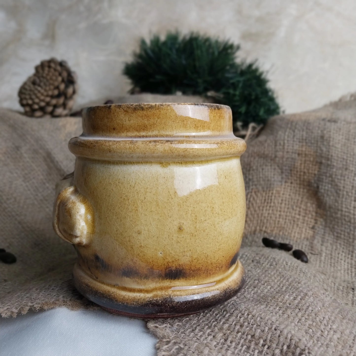Seramik Fıçı At Kahve Bardağı - Gülsüm Sanat Evi