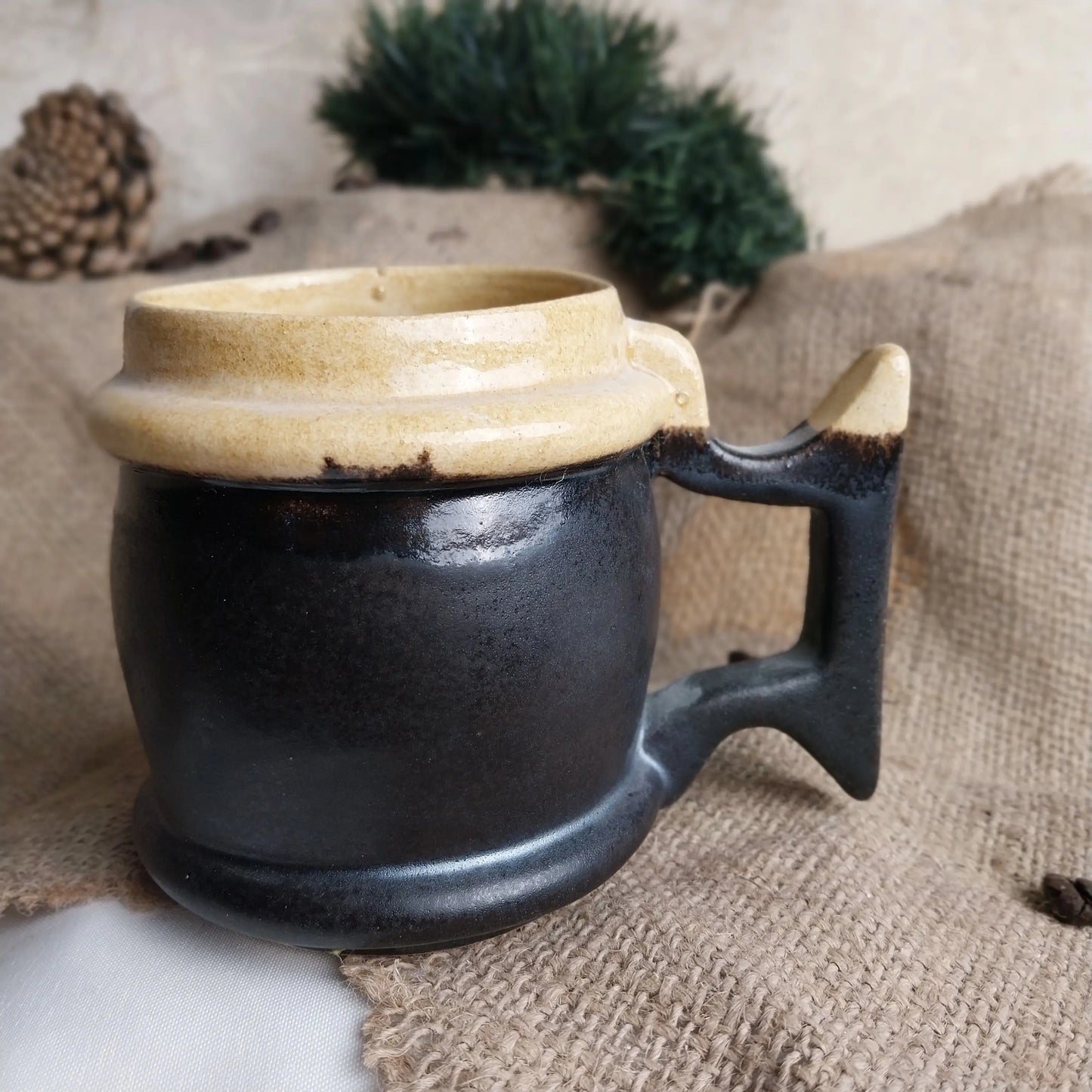 Seramik Fıçı At Kahve Bardağı - Gülsüm Sanat Evi
