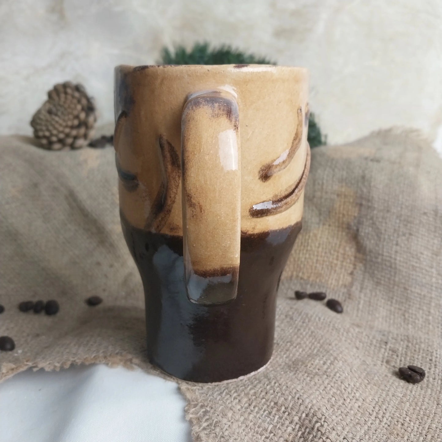 Rustic Büyük Kahve Bardağı - Gülsüm Sanat Evi