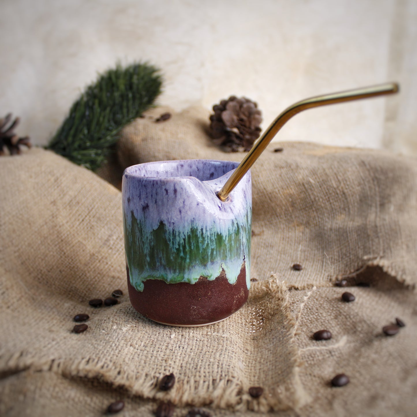 Pipetli To Go Seyahat Seramik Kupası - Gülsüm Sanat Evi