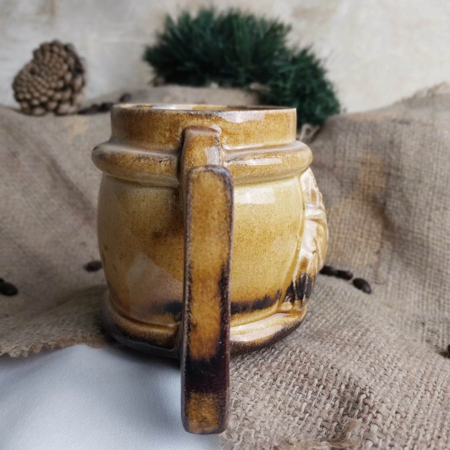 Seramik Fıçı At Kahve Bardağı - Gülsüm Sanat Evi