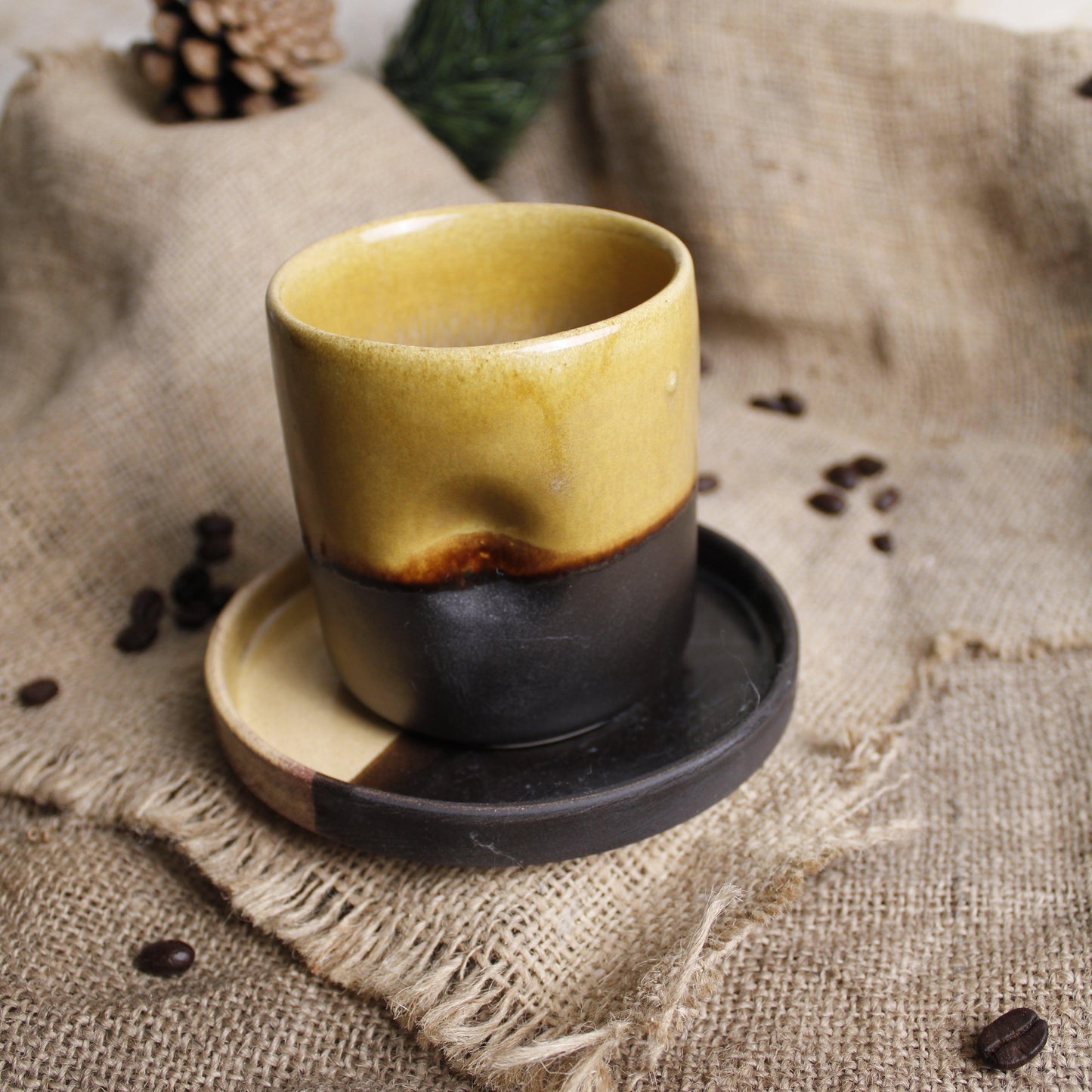 Thumb Print Cortado Kahve Fincanı - Gülsüm Sanat Evi