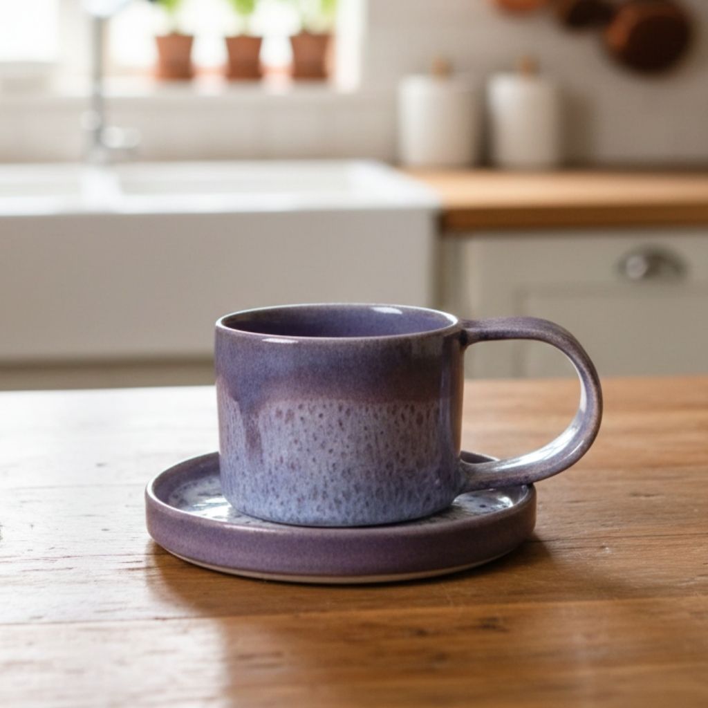 Lila Kahve Fincanı Gülsüm Sanat Evi