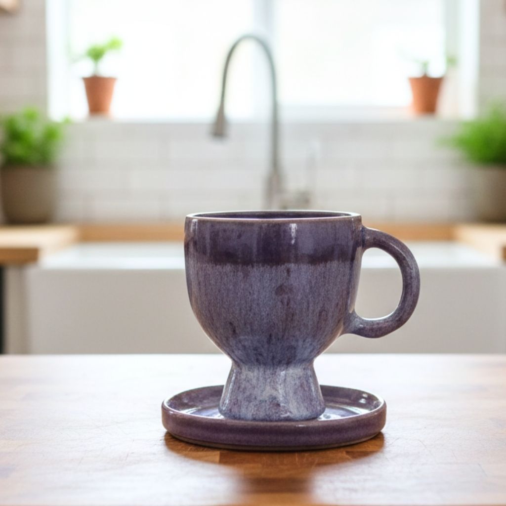 Lila Kahve Fincanı Gülsüm Sanat Evi