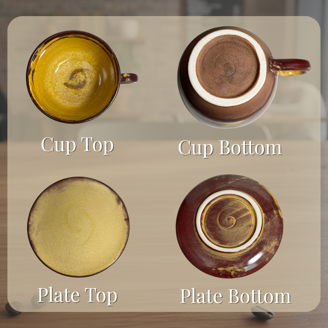 El Yapımı Seramik Latte Art Fincanı Gülsüm Sanat Evi