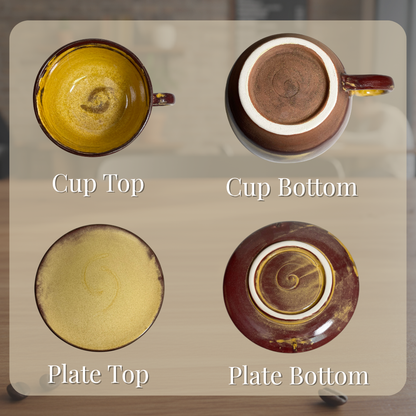 El Yapımı Seramik Latte Art Fincanı Gülsüm Sanat Evi