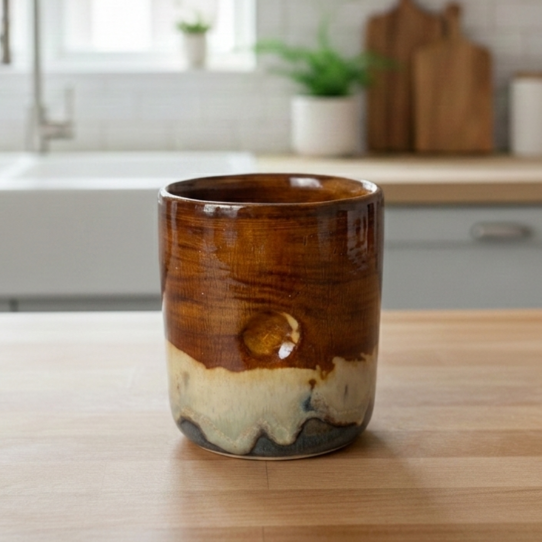 Thumb Print Stoneware Cortado Kupa