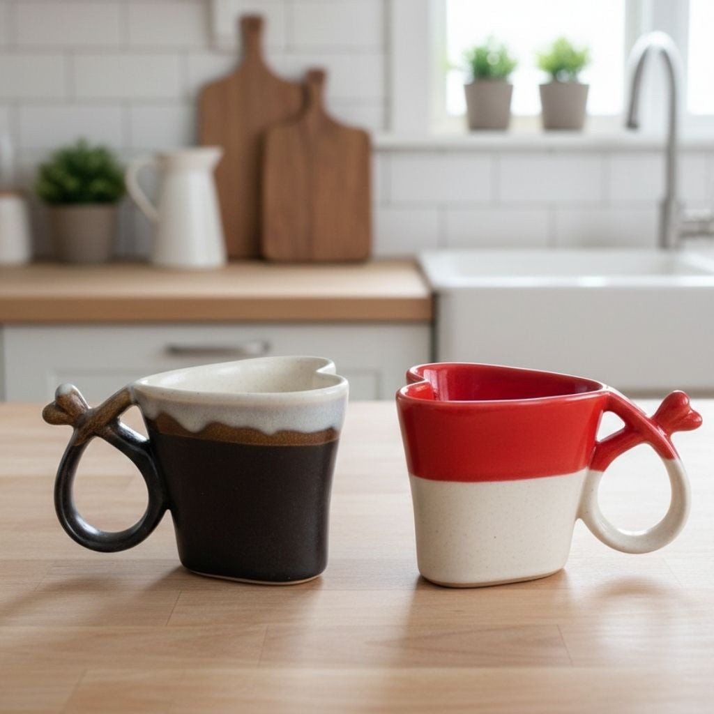 Kalpli Tutkulu Aşıklar Kahve Bardağı Gülsüm Sanat Evi