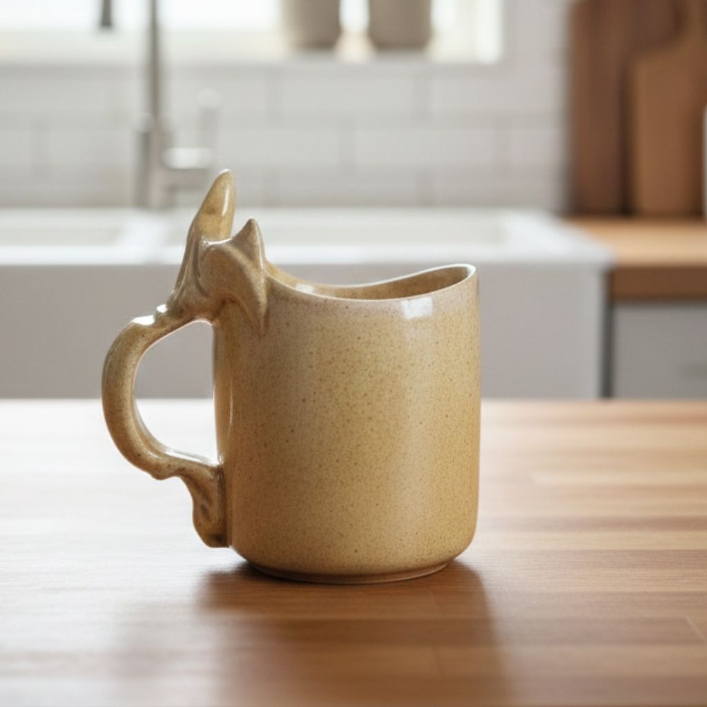 Krem Kartal Pençesi Nescafe Kahve Bardağı Gülsüm Sanat Evi