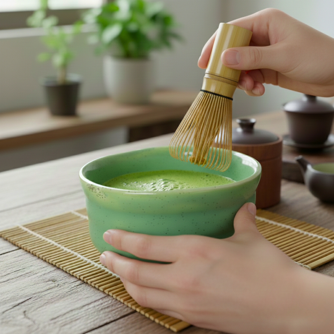 Yeşil Benekli Matcha Kasesi Gülsüm Sanat Evi