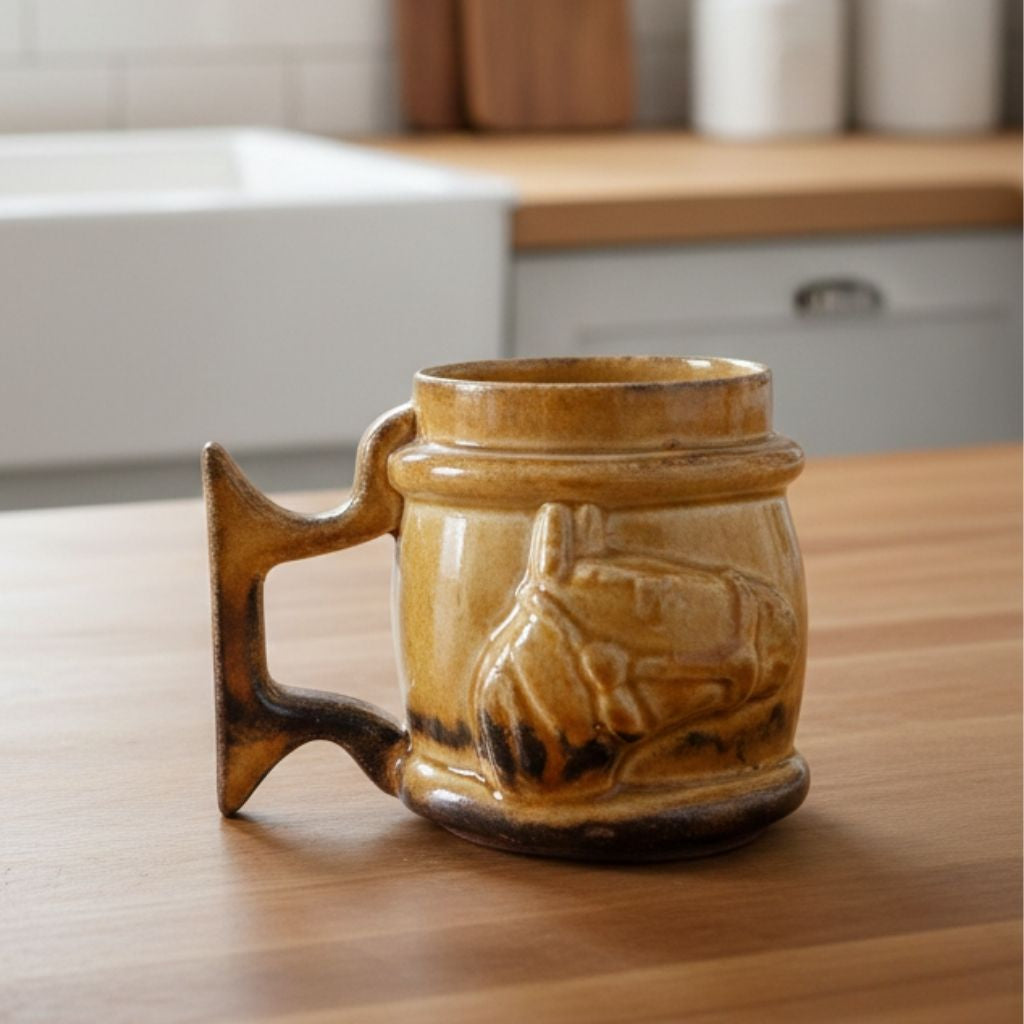 Seramik Fıçı At Kahve Bardağı Gülsüm Sanat Evi