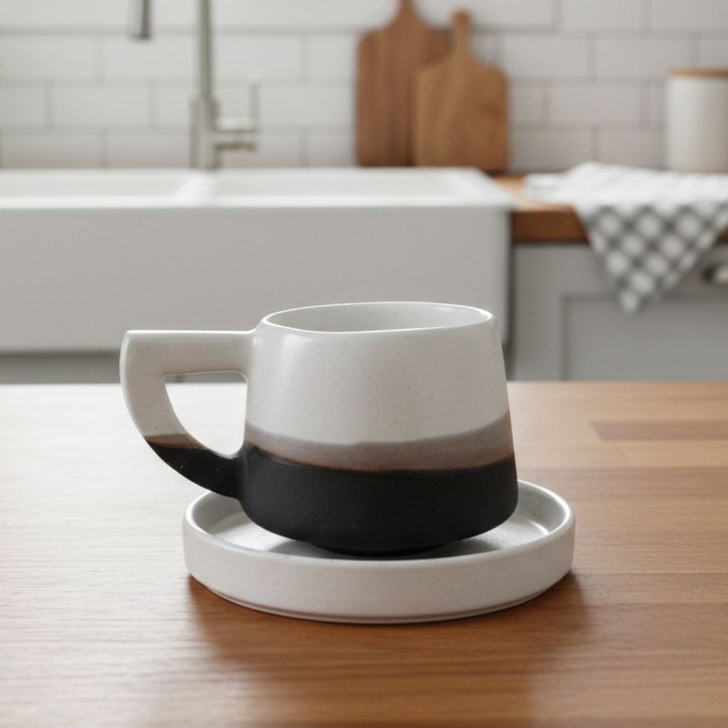 Siyah Beton Kahve Fincanı Gülsüm Sanat Evi