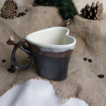 Kalpli Tutkulu Aşıklar Kahve Bardağı - Gülsüm Sanat Evi