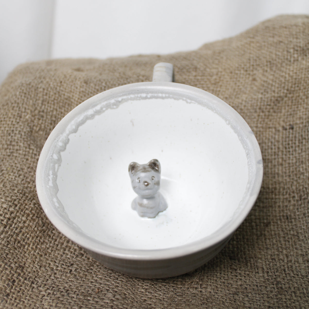 Kedi Figürlü Kahve Kupası - Gülsüm Sanat Evi