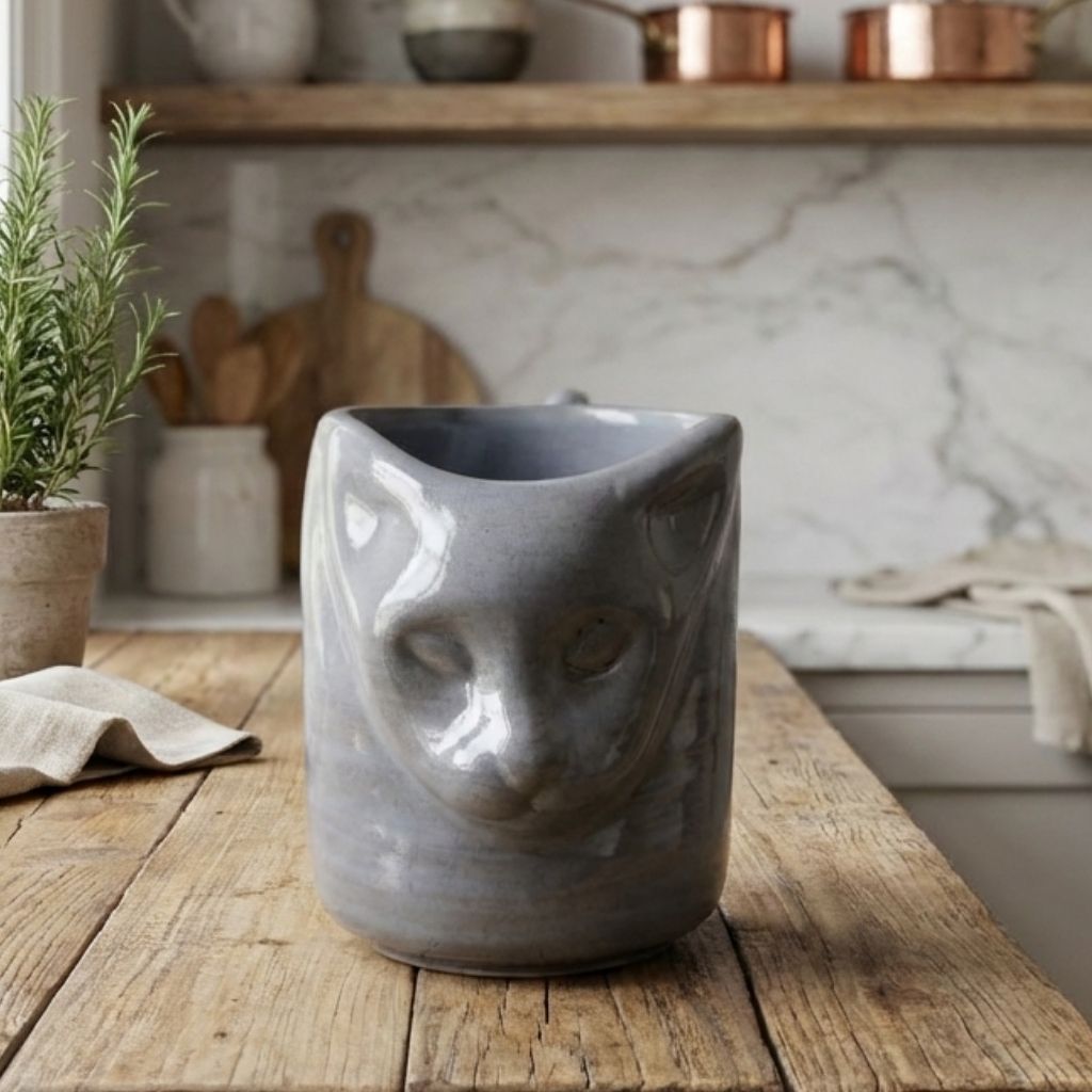 Kedi Seramik Kahve Kupası - Gülsüm Sanat Evi