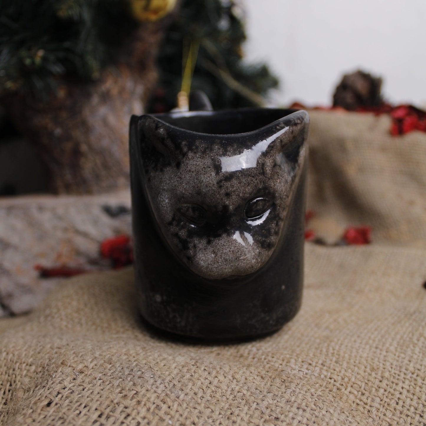 Kedi Seramik Kahve Kupası - Gülsüm Sanat Evi