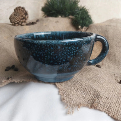 Okyanus Esintisi Latte Kahve Fincanı - Gülsüm Sanat Evi