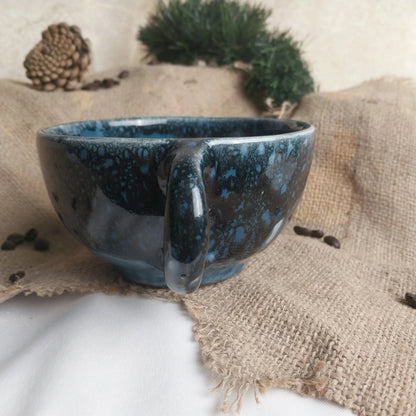 Okyanus Esintisi Latte Kahve Fincanı - Gülsüm Sanat Evi