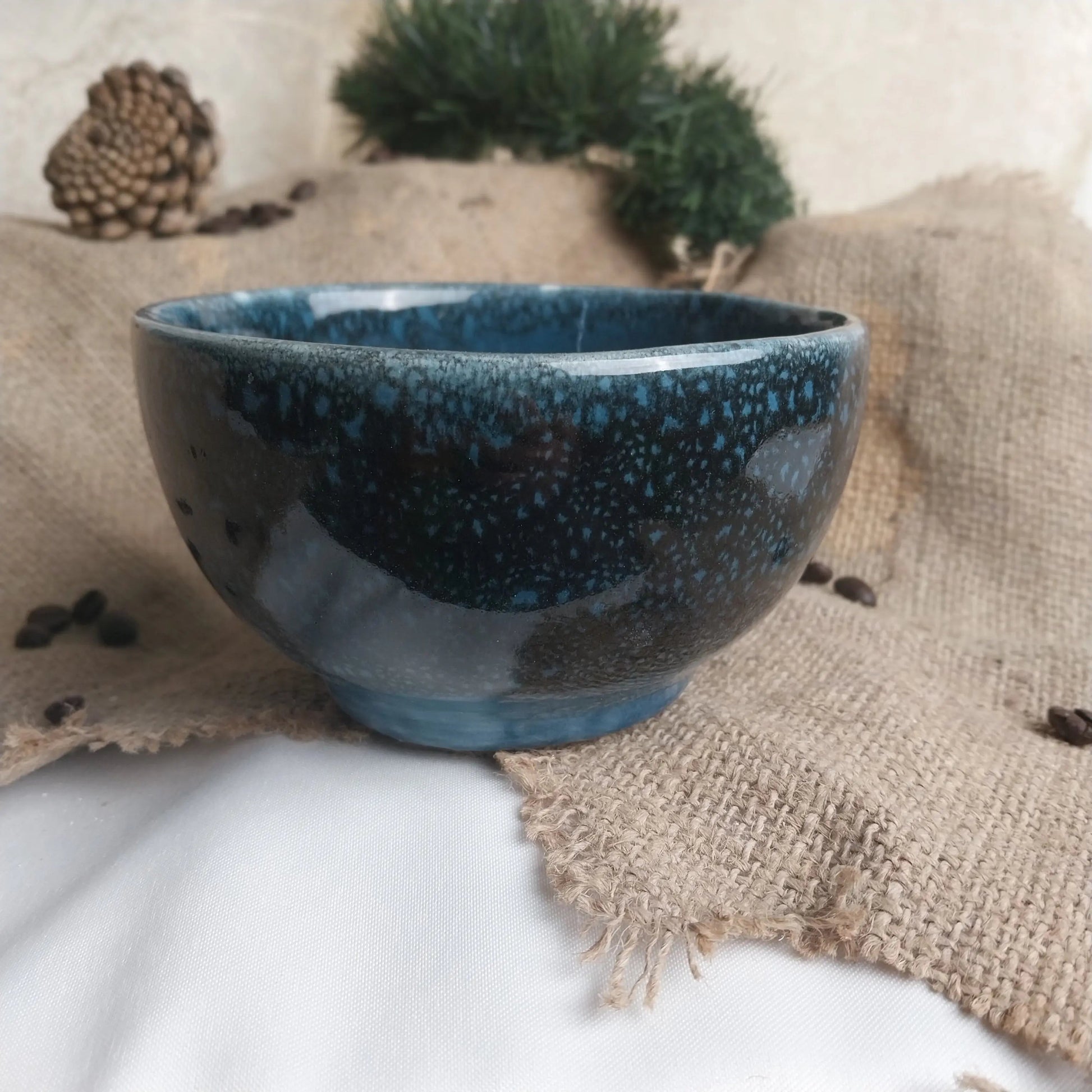Okyanus Esintisi Latte Kahve Fincanı - Gülsüm Sanat Evi
