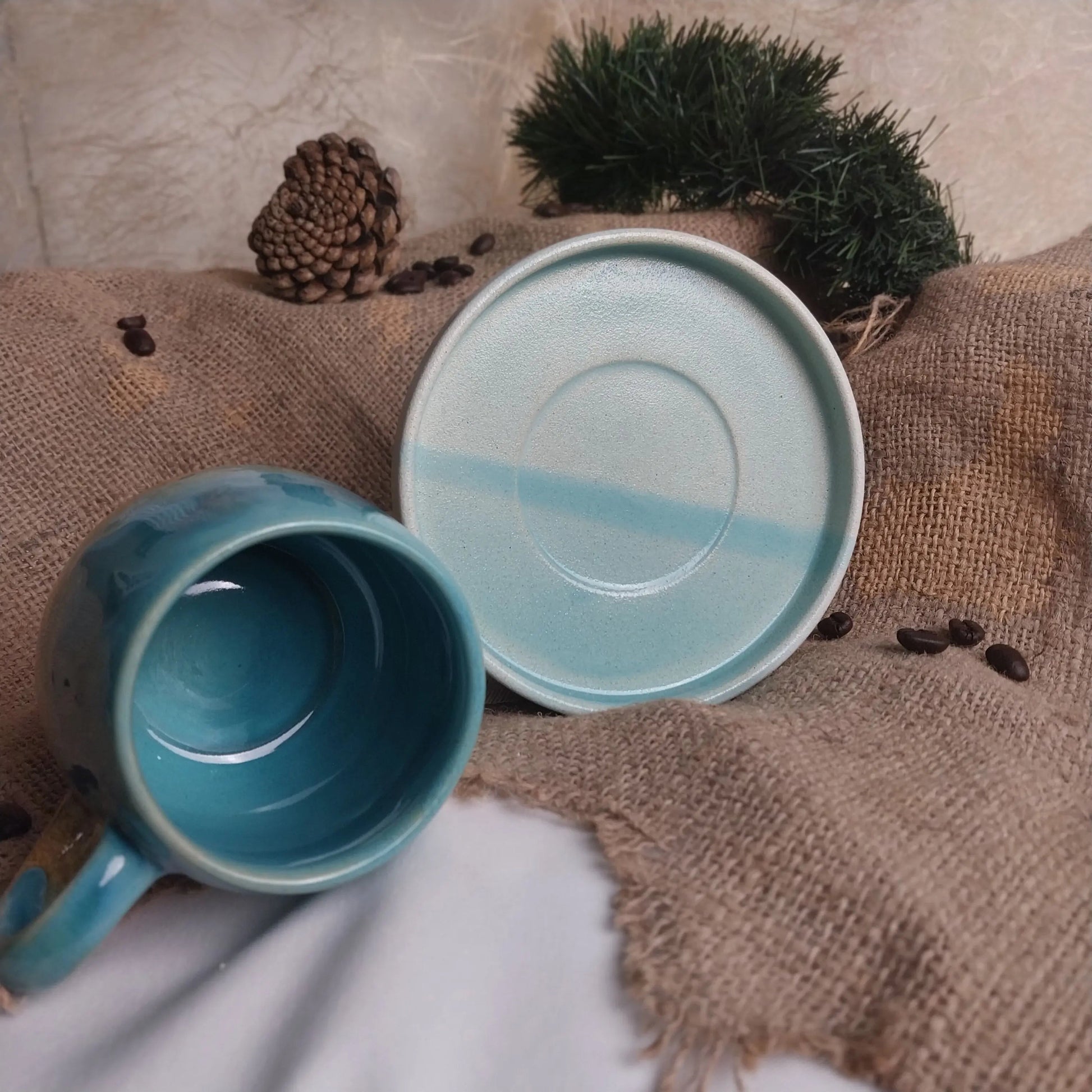 Okyanus Plaj Nescafe Kahve Fincanı - Gülsüm Sanat Evi