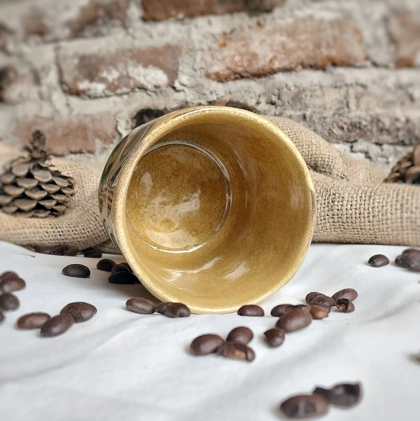 Pullu Kulpsuz Kahve Bardağı - Gülsüm Sanat Evi