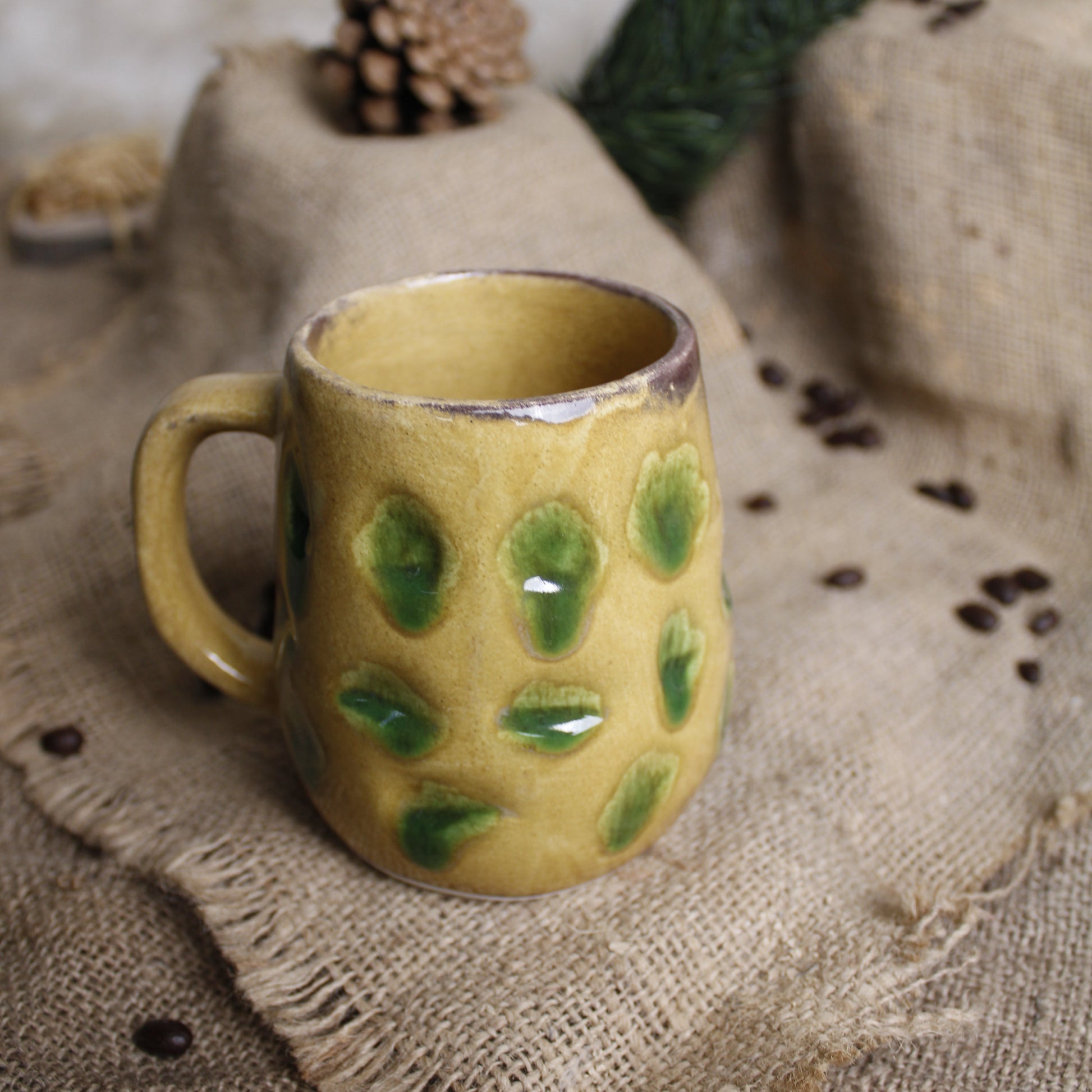 Pullu Latte Kahve Bardağı - Gülsüm Sanat Evi