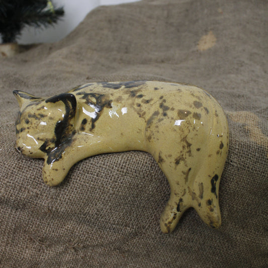Seramik Uyuyan Kedi Duvar Heykeli Gülsüm Sanat Evi