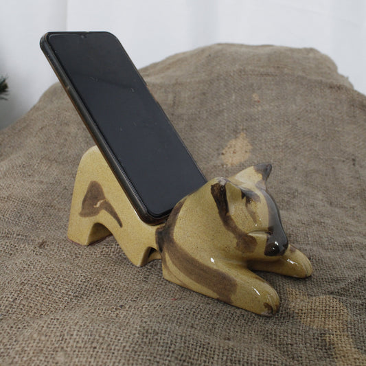 Seramik Kedi Telefon Standı Gülsüm Sanat Evi
