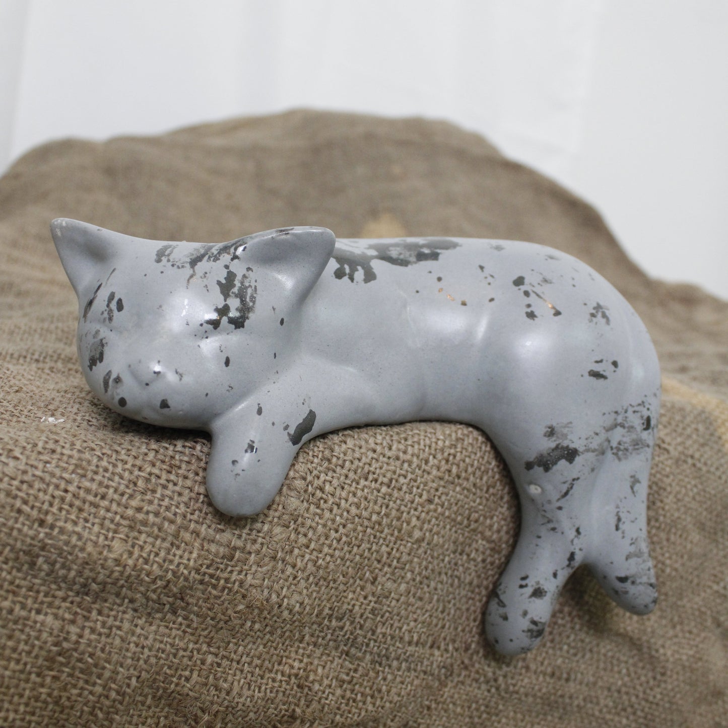 Seramik Uyuyan Kedi Duvar Heykeli Gülsüm Sanat Evi