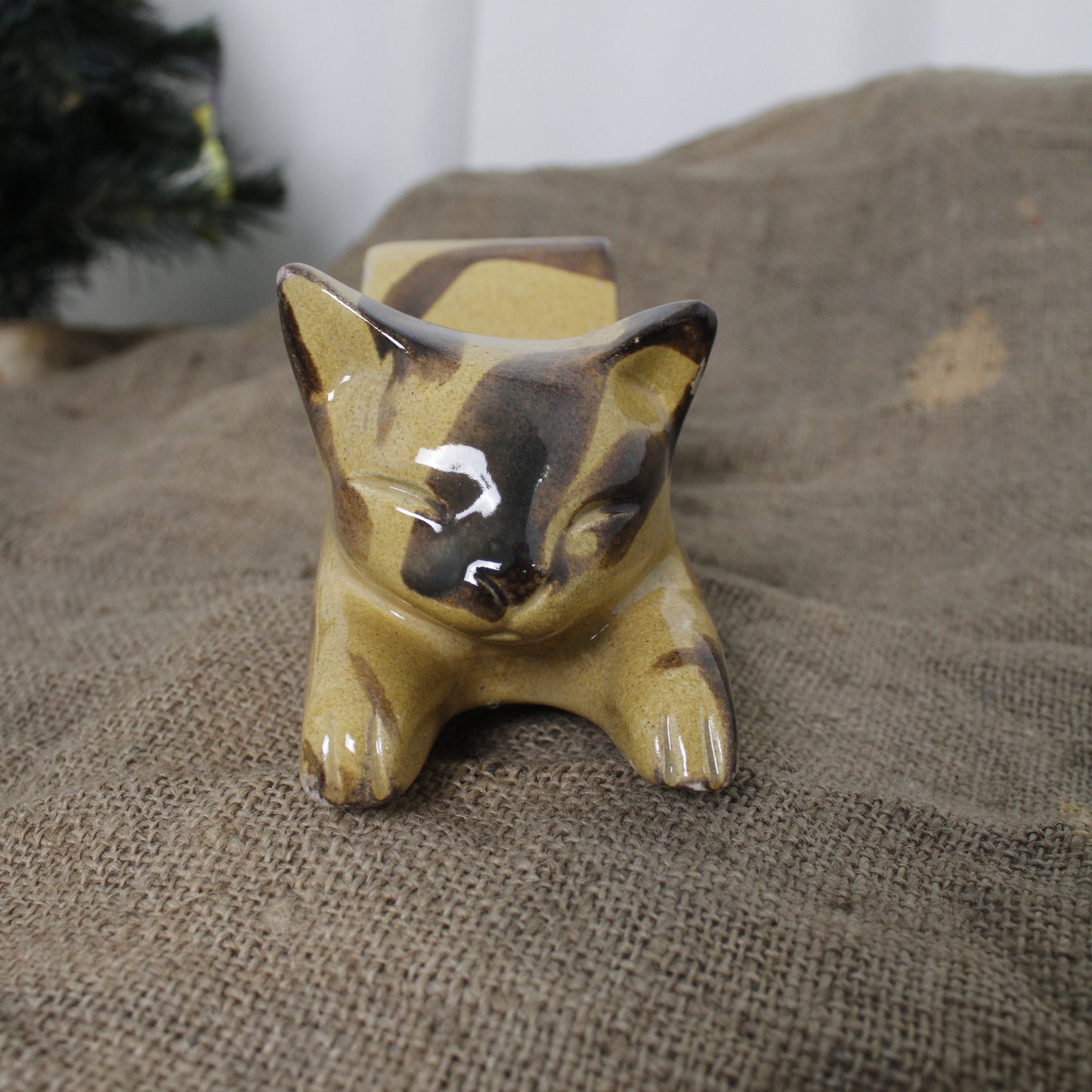 Seramik Kedi Telefon Standı Gülsüm Sanat Evi