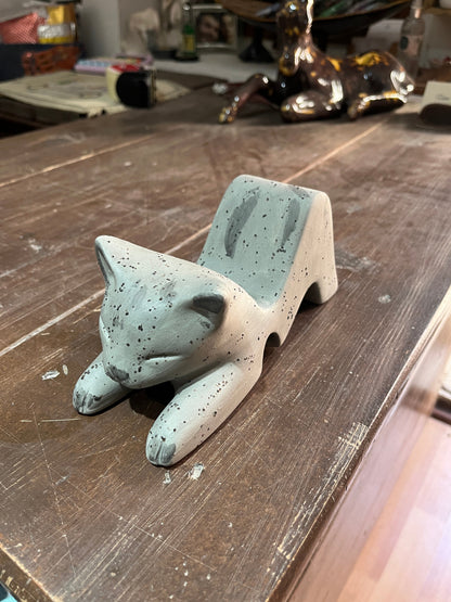 Seramik Kedi Telefon Standı - Gülsüm Sanat Evi