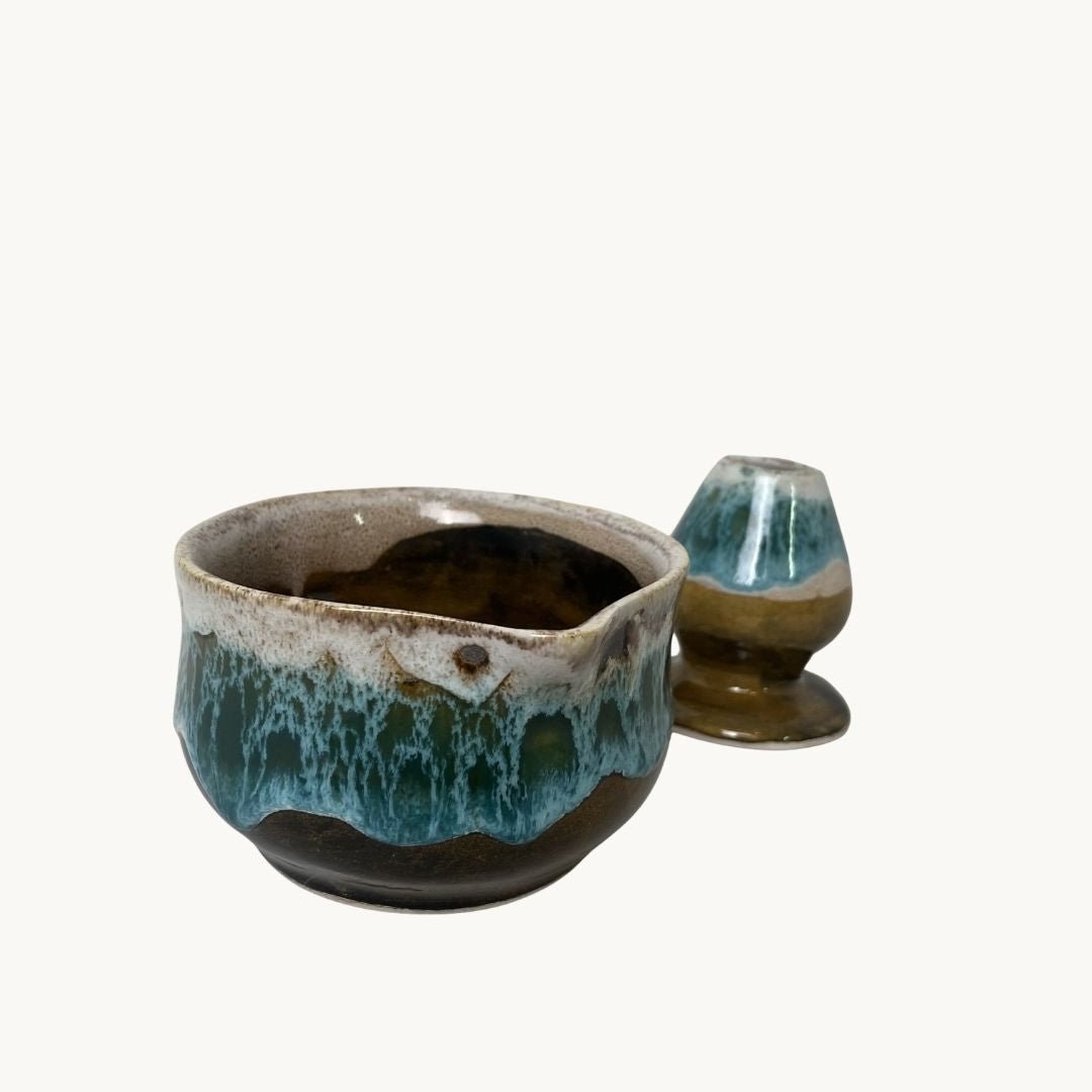 Tayfun Matcha Kase & Whisk Tutucu 2'li Set - Gülsüm Sanat Evi