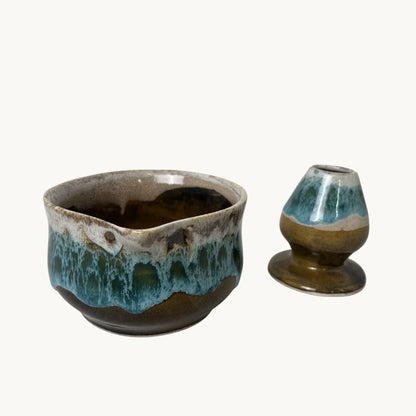 Tayfun Matcha Kase & Whisk Tutucu 2'li Set - Gülsüm Sanat Evi