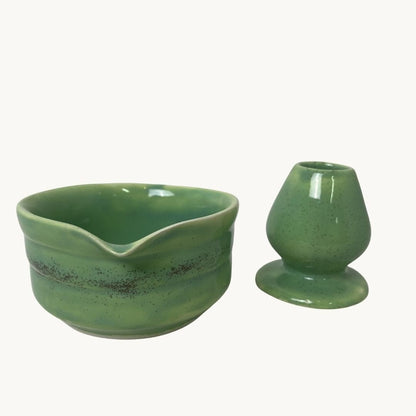 Vadi Matcha Kase & Whisk Tutucu 2'li Set - Gülsüm Sanat Evi