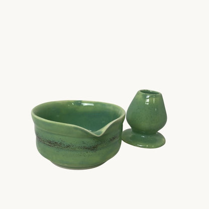 Vadi Matcha Kase & Whisk Tutucu 2'li Set - Gülsüm Sanat Evi