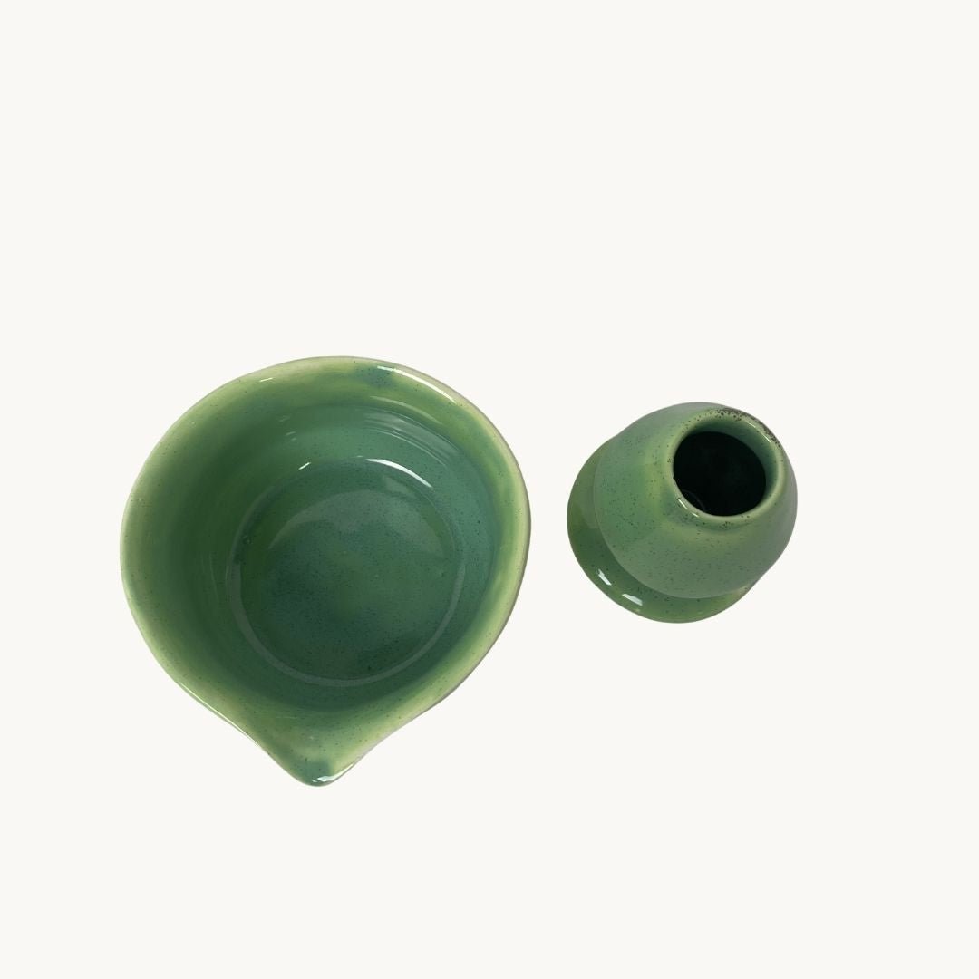 Vadi Matcha Kase & Whisk Tutucu 2'li Set - Gülsüm Sanat Evi