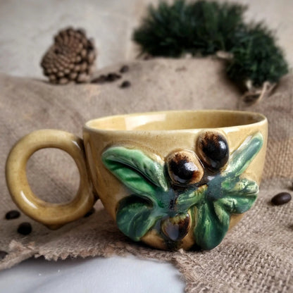 Zeytin Dalı Kahve Bardağı - Gülsüm Sanat Evi